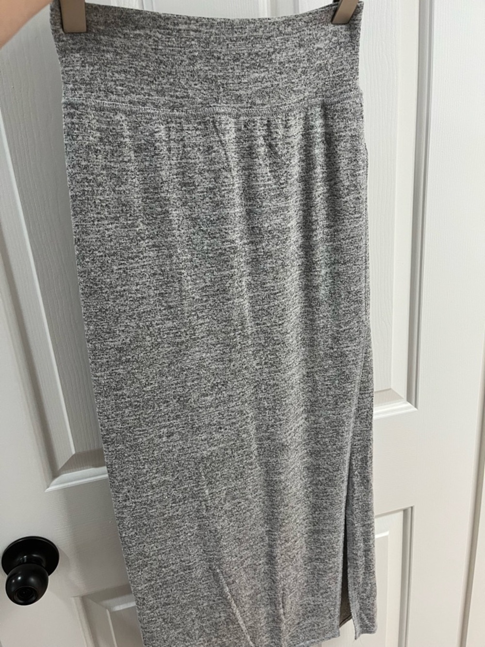 Wilfred Heather Gray Midi Skirt with Side Slit